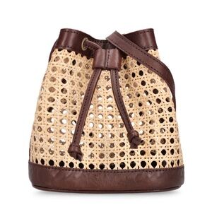 Bembien Mini Benna rattan bucket bag in raisin